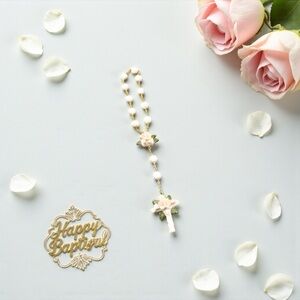 Baby Artisan Porcelain Hand Crafted Rosary Necklace
